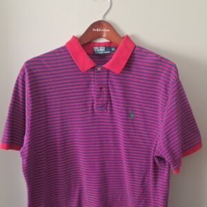 Ralph Lauren Red & Blue Striped Polo Shirt